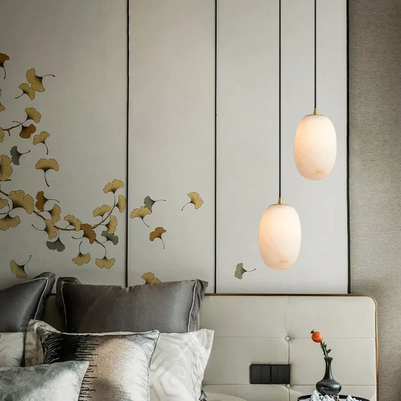 José Modern Real Alabaster Pendant Lighting Beside Bed, Dining Table Pendant Pendant Light Riviko