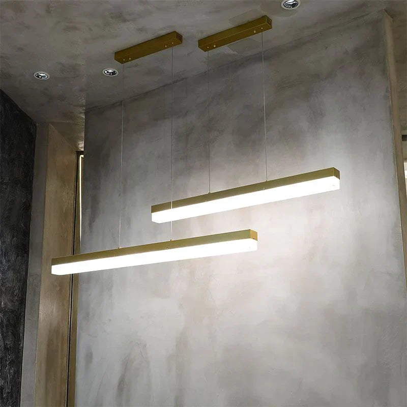 Prima Modern Alabaster Linear Pendant Light Over Kitchen Island, Chandelier Over Dining Table Pendant Light Riviko 39.37"L*2.36"W*2.36"H Brass