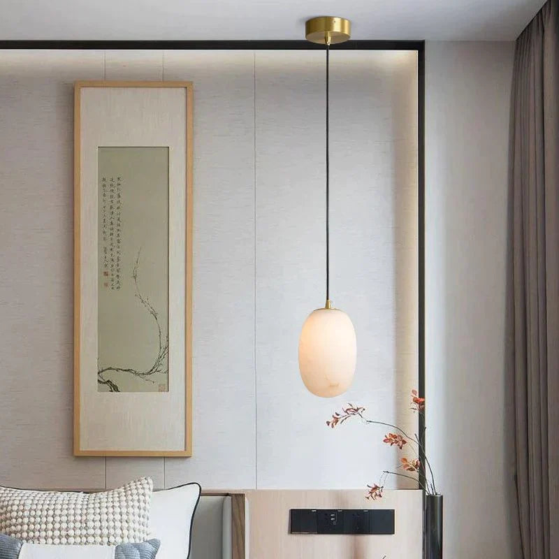 José Modern Real Alabaster Pendant Lighting Beside Bed, Dining Table Pendant Pendant Light Riviko Small