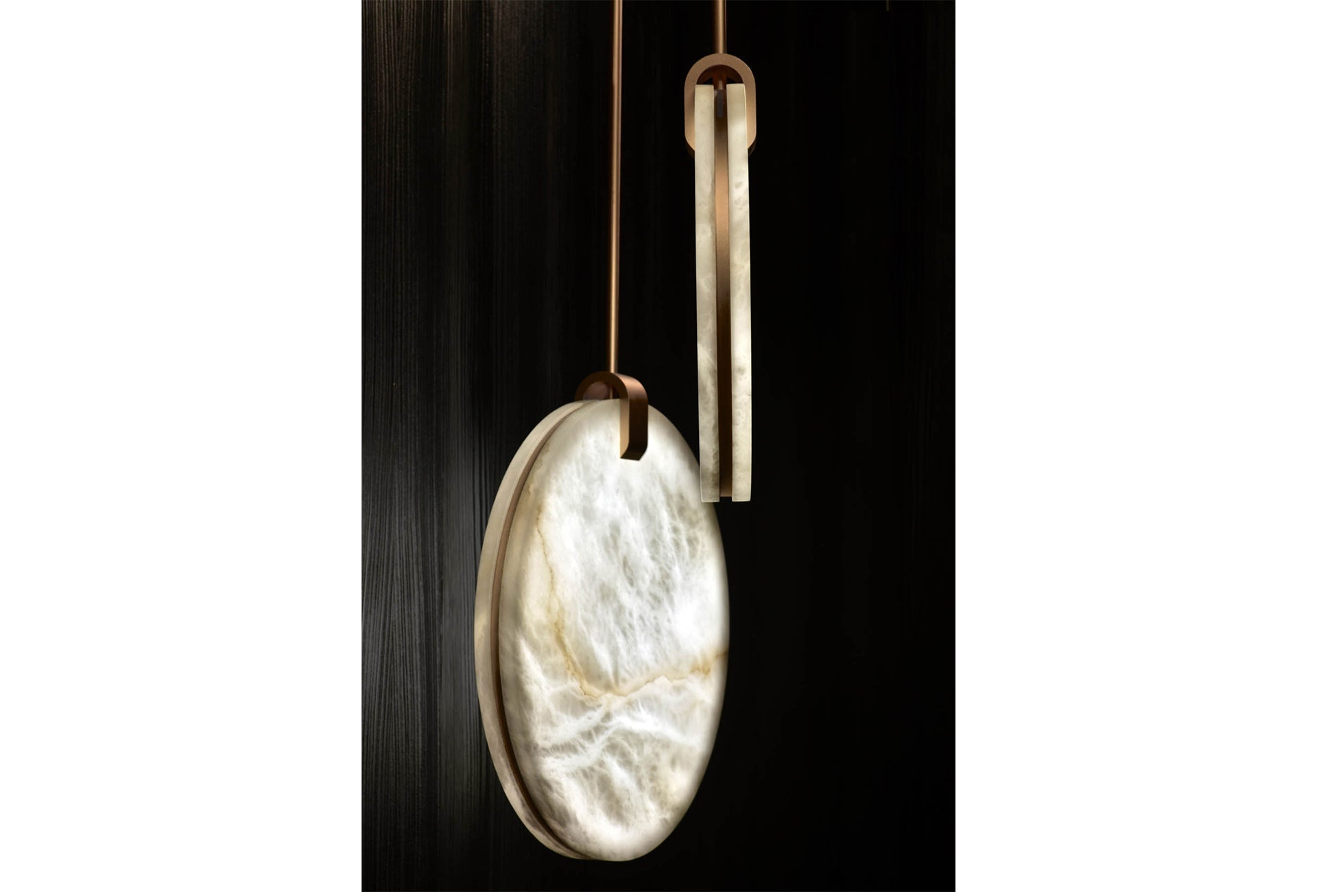 Soho Real Alabaster Disc Pendant Light, Pendant Lamp For Hallway, Staircase Pendant Light Riviko
