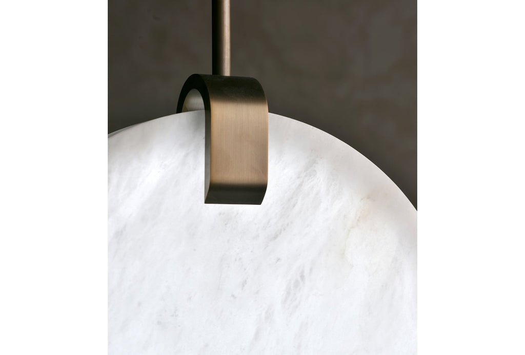 Soho Real Alabaster Disc Pendant Light, Pendant Lamp For Hallway, Staircase Pendant Light Riviko