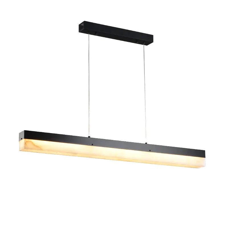 Prima Modern Alabaster Linear Pendant Light Over Kitchen Island, Chandelier Over Dining Table Pendant Light Riviko