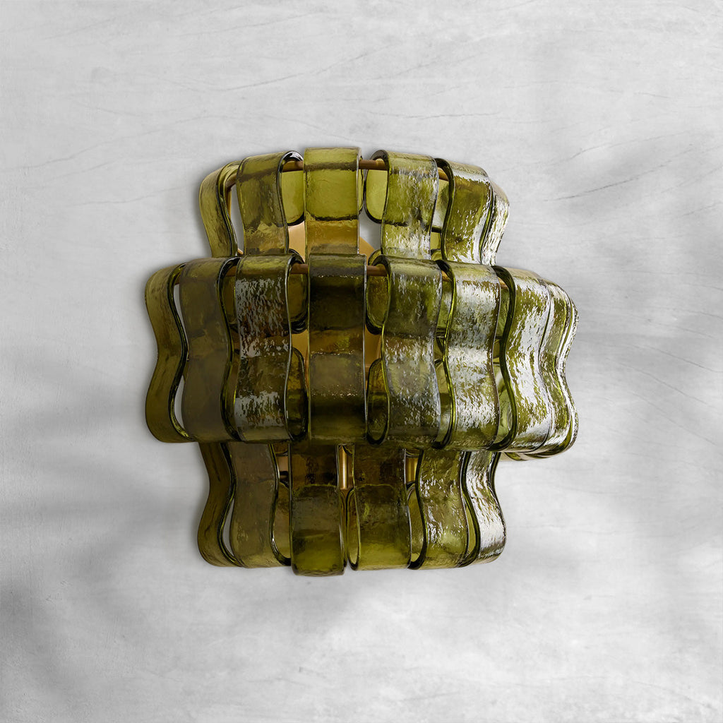 Riviko Lumina Sculpted Glass Wall Sconce - Background Shot