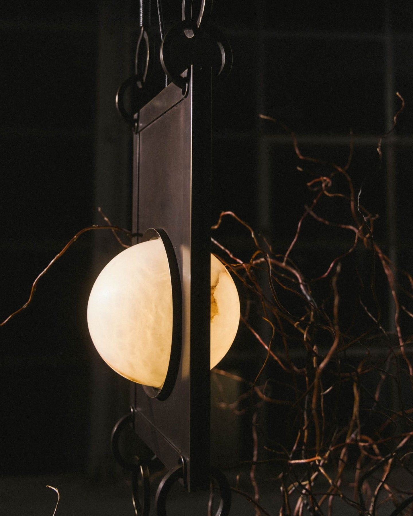 Riviko Alabaster Arc Pendant Chandelier - Background Shot