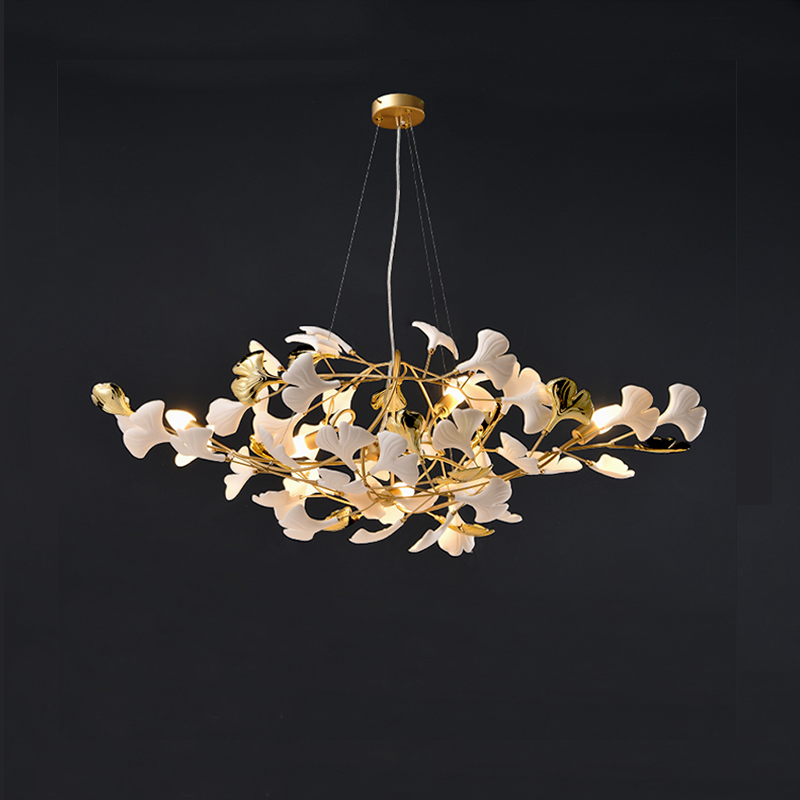 Riviko Ginkgo Bloom Ceramic Chandelier - Background Shot