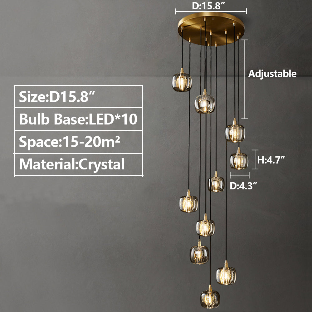 Riviko Grand Lumina Cascading Pendant Chandelier - Background Shot