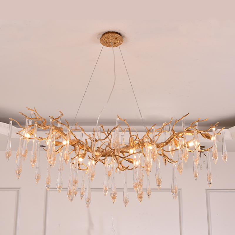 Riviko Verdant Canopy Brass Branch Chandelier - Background Shot