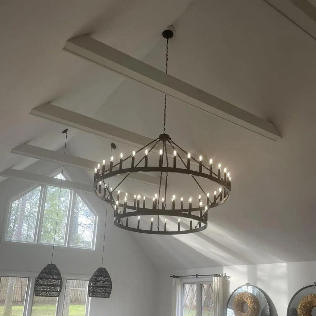 Celestine Vintage Filament 2-Tier Round Chandelier 63''