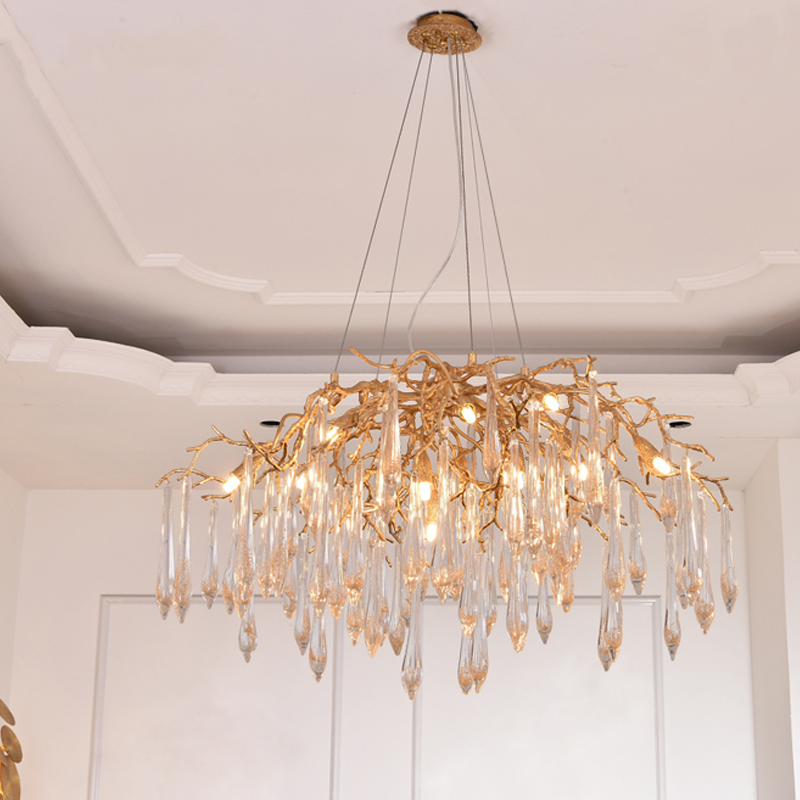 Riviko Veridian Bloom Brass Branch Chandelier - Background Shot
