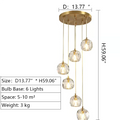 Sputnik K9 Crystal Chandelier Entryway Pure Copper Ceiling Light Foyer Hall Brass Lighting Fixture