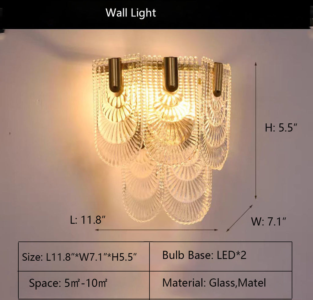 Nordic Light Luxury Patterned Glass Pendant Chandelier Suit for Living/Dining Room/Bedroom