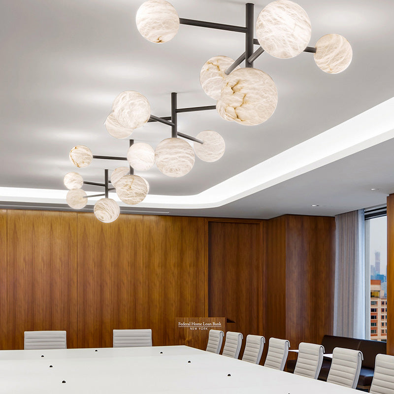 Sian Modern Sphere Delight - Modern Artistic Alabaster Pendant Light Chandelier Riviko