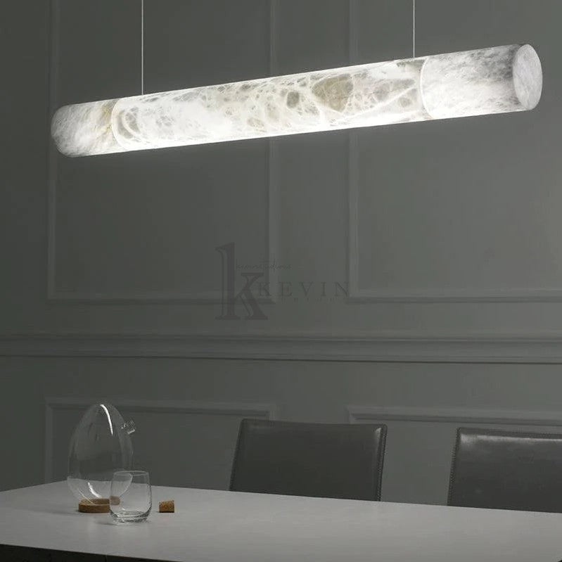 Gerta Modern Alabaster Linear Pendant Light, Kitchen Island Lighting Chandelier Riviko