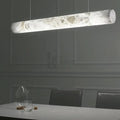 Gerta Modern Alabaster Linear Pendant Light, Kitchen Island Lighting Chandelier Riviko