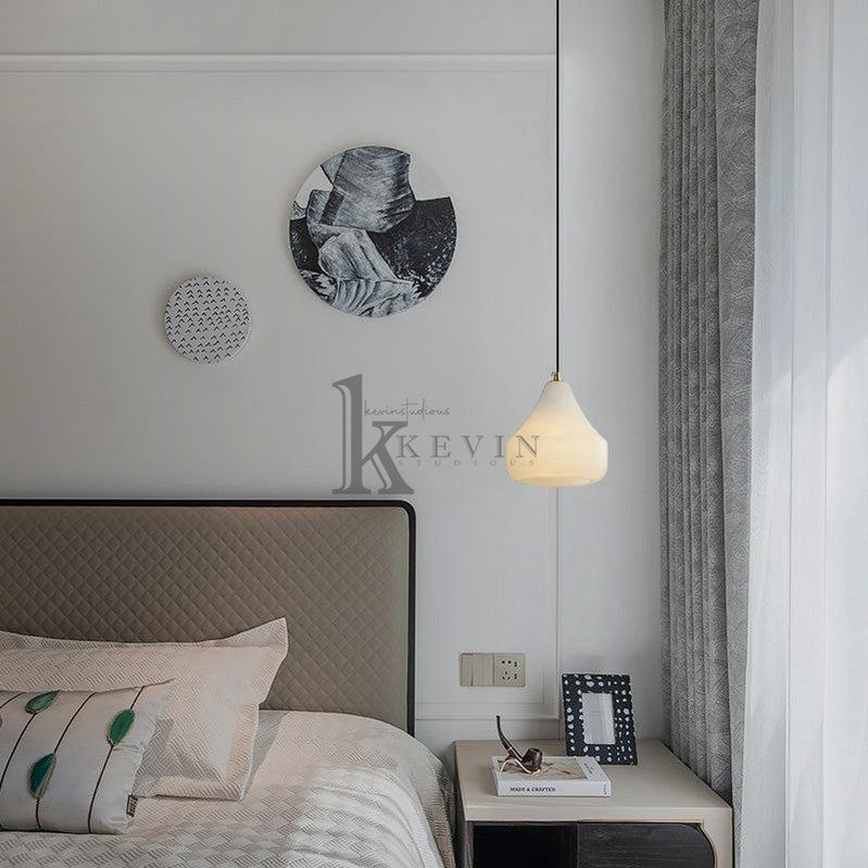 Felix Small Alabaster Pendant Light Besides Bed Pendant Light Riviko