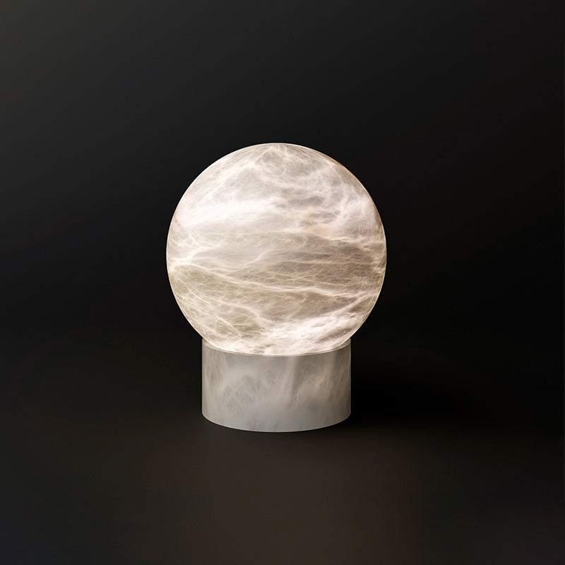 Franta Modern Round Alabaster Table Lamp, Bedside Table Lamp Chandelier Riviko