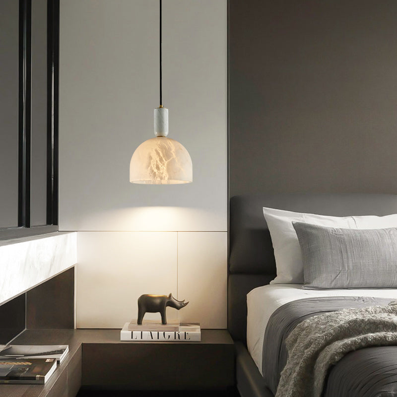 Aubry Modern Alabaster Bedside Pendant Light, Bedroom Pendant Lamp Chandelier Riviko