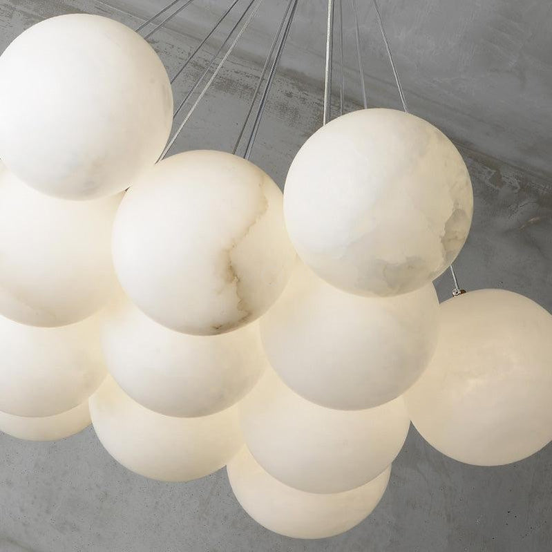 Sophie Modern Alabaster Ball Pendant Light, Dining Room Light Chandelier Riviko