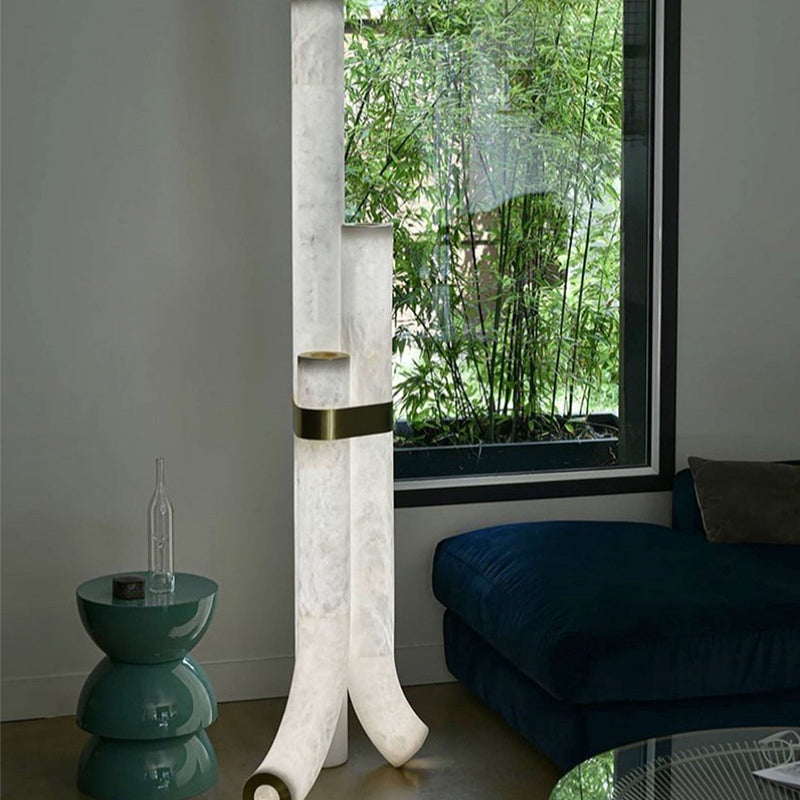 Keturah Modern Artistic Alabaster Floor Lamp For Living Room Chandelier Riviko