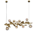 Riviko Verdant Canopy Organic Glass Linear Chandelier - American great room dining area