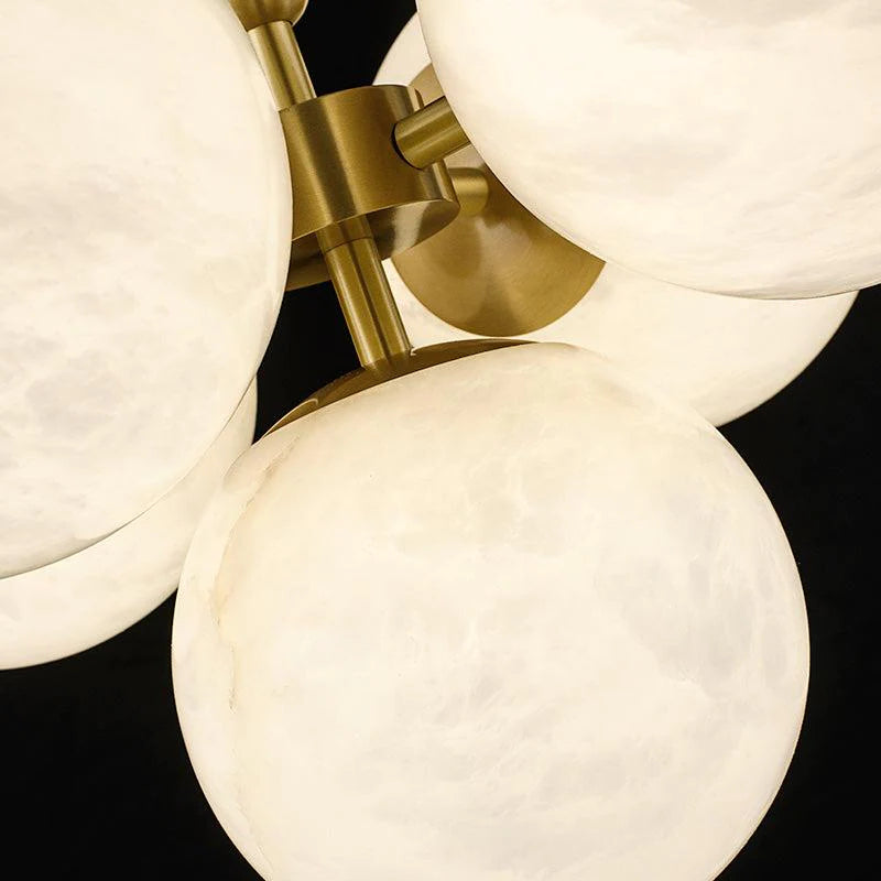 Carmen Modern Alabaster Kitchen Island Pendant, Real Alabaster Pendant Lamp For Bedroom Chandelier Riviko