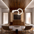 Oslo Infinity Symmetrical Entryway Alabaster Pendant Light, Entrance Pendant Light Chandelier Riviko