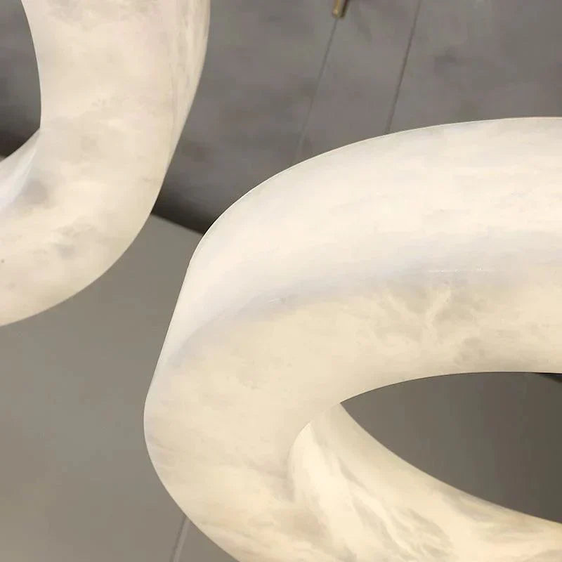 Emerald Real Alabaster Ring Chandelier, Modern Circular Chandelier Chandelier Riviko