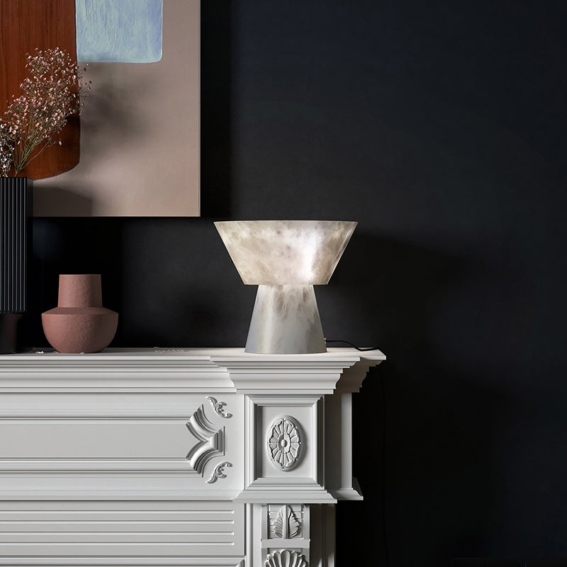 Franta Modern L Alabaster Living Room Table Lamp Besides Bed table lamp Riviko