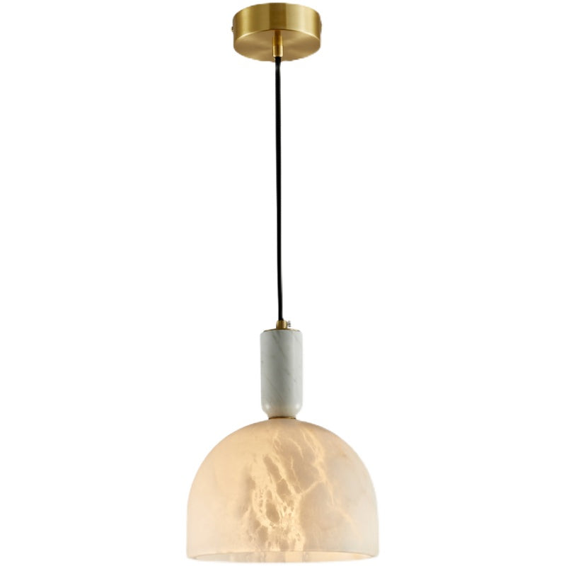 Aubry Modern Alabaster Bedside Pendant Light, Bedroom Pendant Lamp Chandelier Riviko
