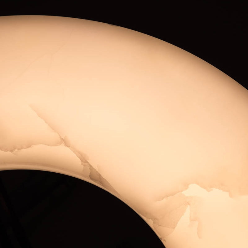 Maxine Modern Round Alabaster Plate Chandelier, Exquisite Illumination Chandelier Riviko