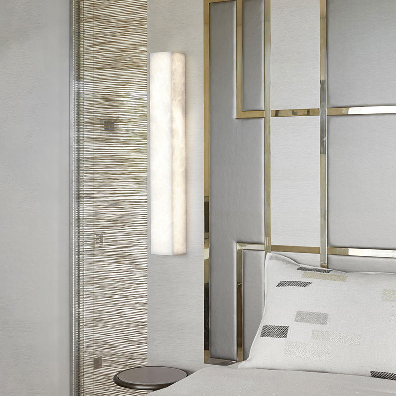 Flor Rectangular Modern Alabaster Wall Light Besides Bed Wall Light Fixtures Riviko