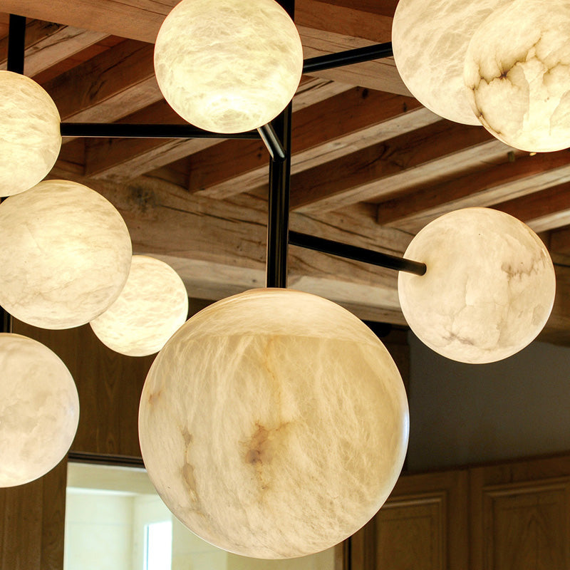 Sian Modern Sphere Delight - Modern Artistic Alabaster Pendant Light Chandelier Riviko