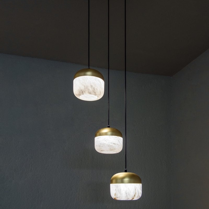 Ava Radiance - United Modern Alabaster Pendant Lamp For Staircase, Kitchen Pendant Light Chandelier Riviko