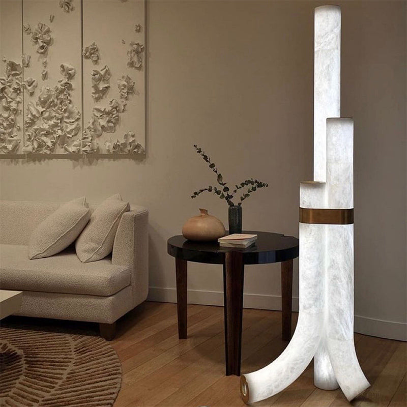 Keturah Modern Artistic Alabaster Floor Lamp For Living Room Chandelier Riviko