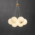 Sophie Modern Alabaster Ball Pendant Light, Dining Room Light Chandelier Riviko 7 Balls