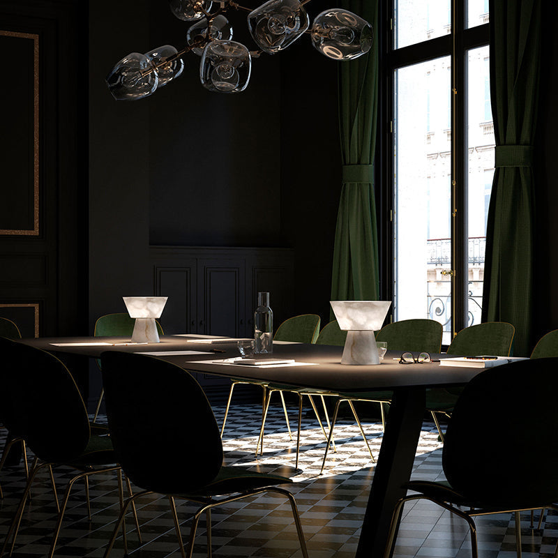 Franta Modern Alabaster Living Room Table Lamp table lamp Riviko