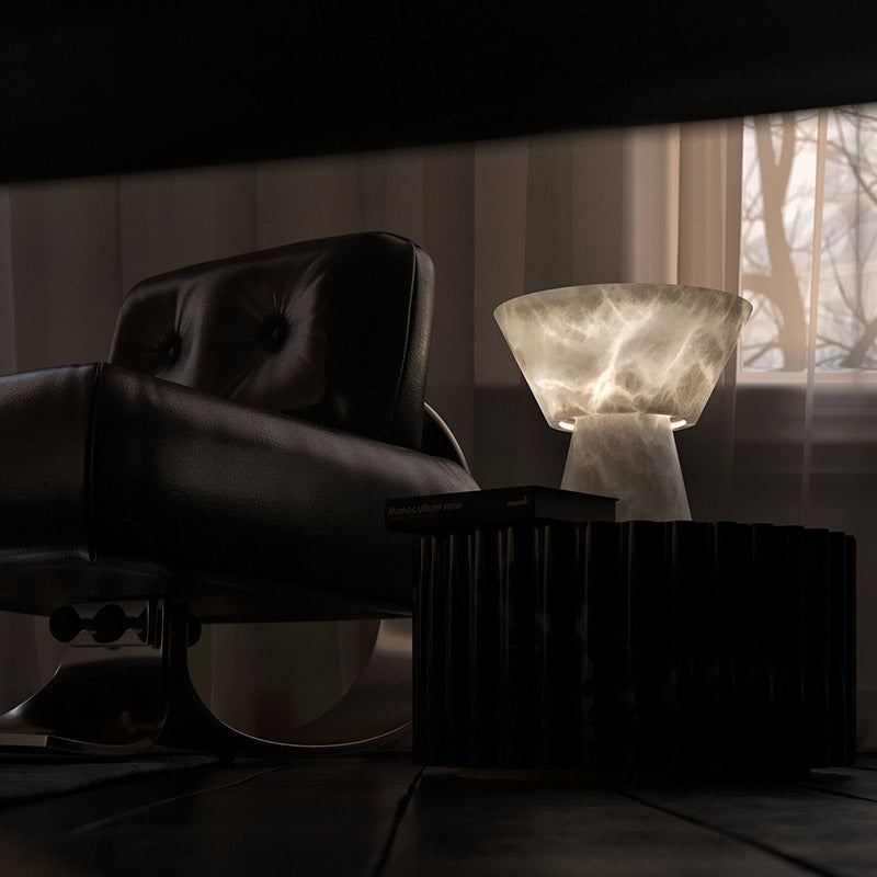 Franta Modern L Alabaster Living Room Table Lamp Besides Bed table lamp Riviko