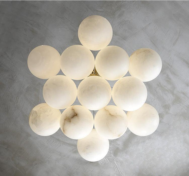 Sophie Modern Alabaster Ball Pendant Light, Dining Room Light Chandelier Riviko
