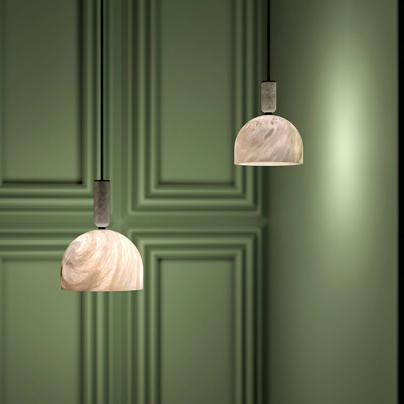 Aubry Modern Alabaster Bedside Pendant Light, Bedroom Pendant Lamp Chandelier Riviko