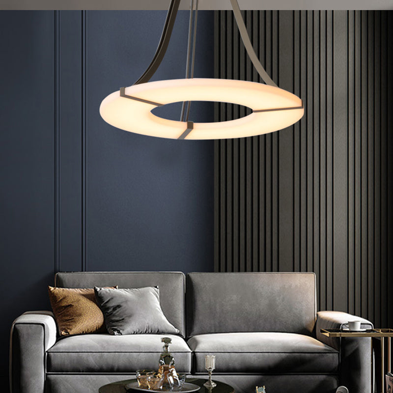 Maxine Modern Round Alabaster Plate Chandelier, Exquisite Illumination Chandelier Riviko