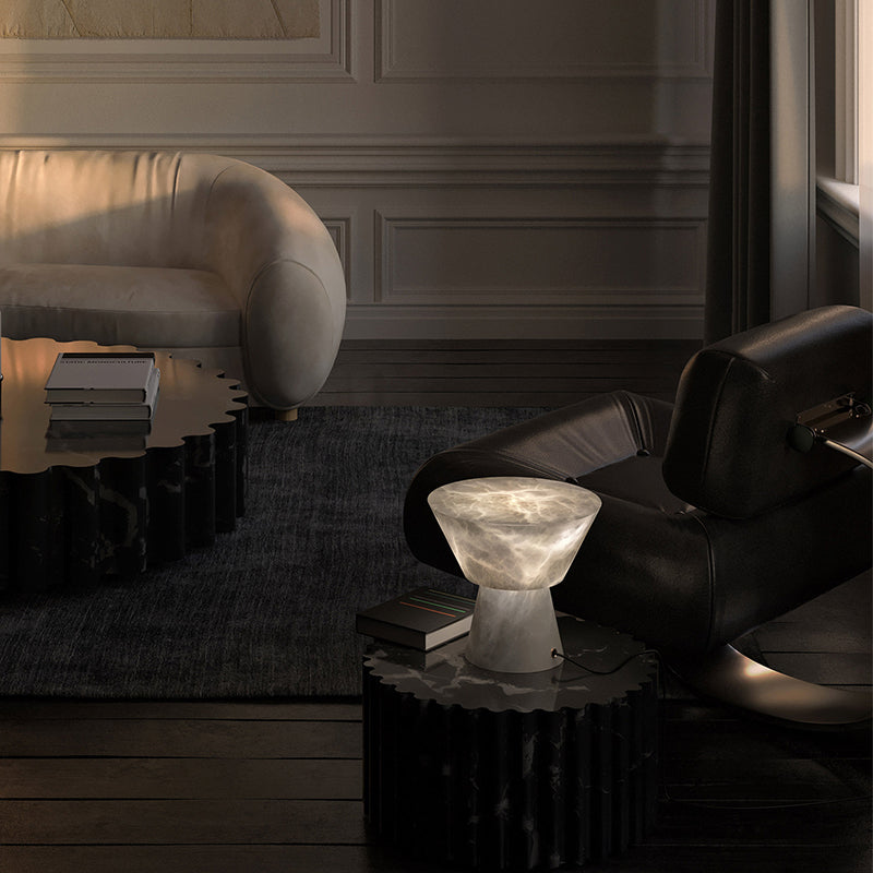Franta Modern L Alabaster Living Room Table Lamp Besides Bed table lamp Riviko