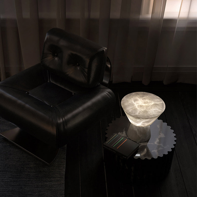 Franta Modern L Alabaster Living Room Table Lamp Besides Bed table lamp Riviko