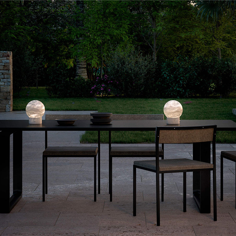 Franta Modern Round Alabaster Table Lamp, Bedside Table Lamp Chandelier Riviko