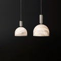 Aubry Modern Alabaster Bedside Pendant Light, Bedroom Pendant Lamp Chandelier Riviko Small