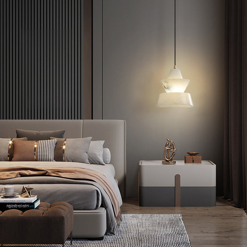 Koltin Lab Small Alabaster Coffee Table Pendant, Modern Pendant Light Besides Bed Chandelier Riviko