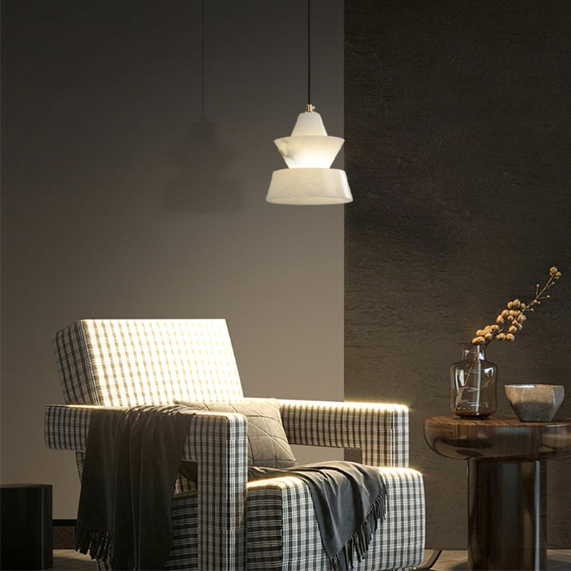 Koltin Lab Small Alabaster Coffee Table Pendant, Modern Pendant Light Besides Bed Chandelier Riviko