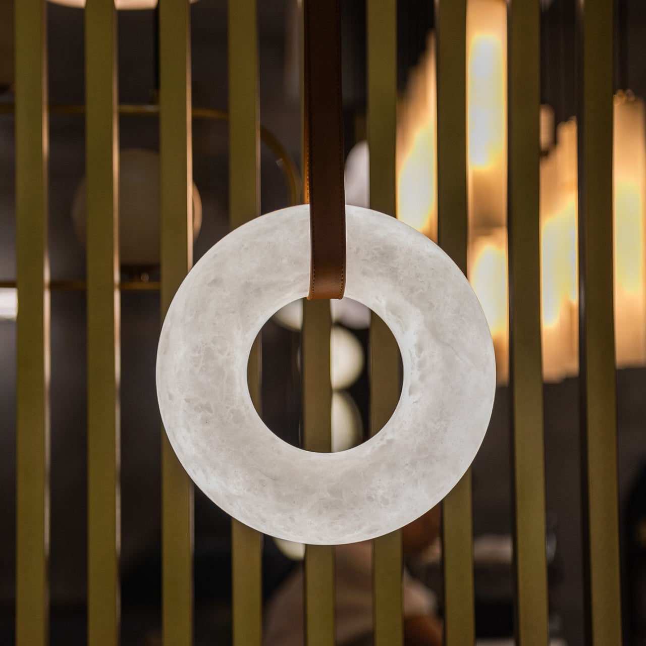 Riviko Alabaster Orb Modern Pendant - Background Shot