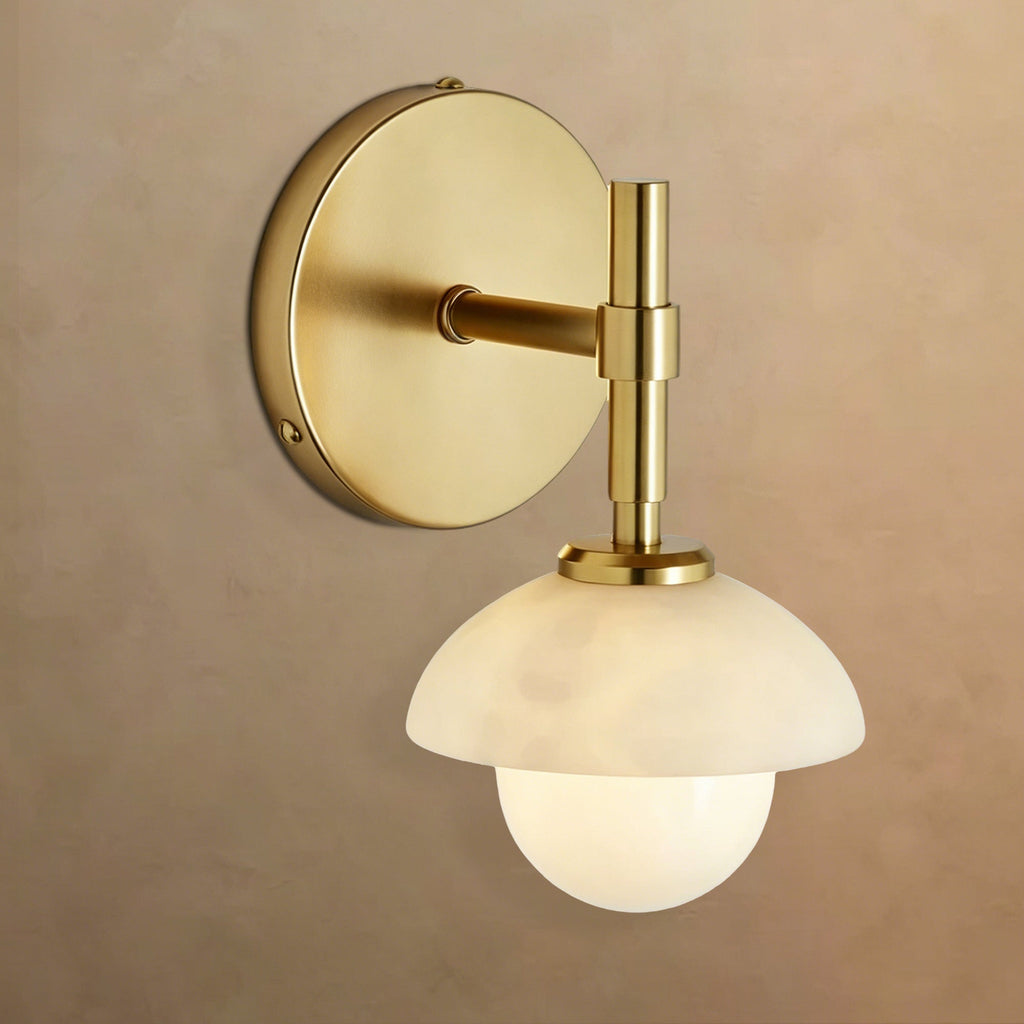 Alabaster Shade Greenwich Single Wall Sconce