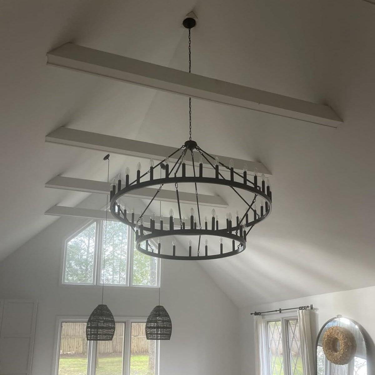 Celestine Vintage Filament Two-Tier Round Chandelier 38"