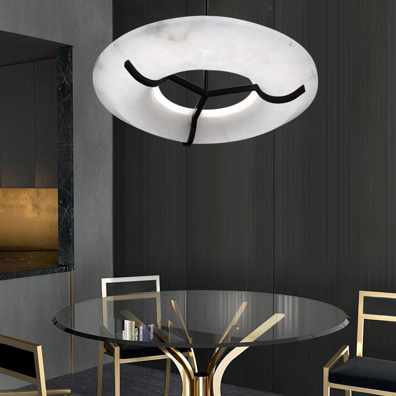 Maxine Modern Round Alabaster Dining Room Chandelier Chandelier Riviko